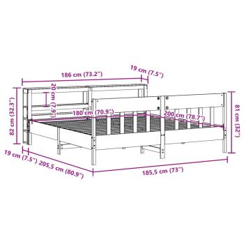 Massivholzbett ohne Matratze Weiß 180x200 cm Kiefernholz