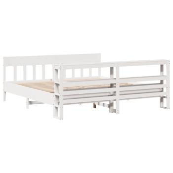 Massivholzbett ohne Matratze Weiß 180x200 cm Kiefernholz