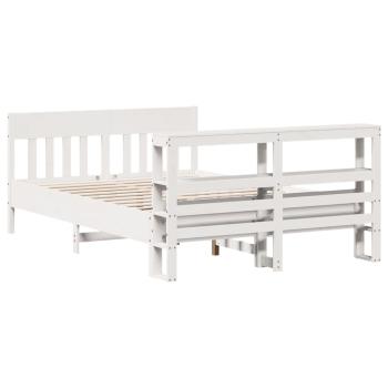 Massivholzbett ohne Matratze Weiß 135x190 cm Kiefernholz