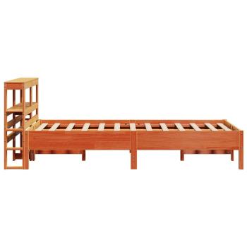 Massivholzbett ohne Matratze Wachsbraun 120x200 cm Kiefernholz
