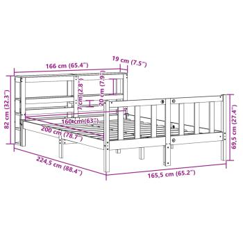 Massivholzbett ohne Matratze Weiß 160x200 Kiefernholz