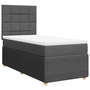 ARDEBO.de - Boxspringbett mit Matratze Dunkelgrau 80x200 cm Stoff