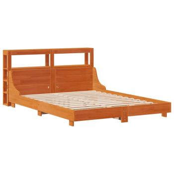 Massivholzbett ohne Matratze Wachsbraun 120x190 cm Kiefernholz