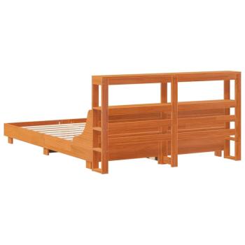 Massivholzbett ohne Matratze Wachsbraun 120x190 cm Kiefernholz