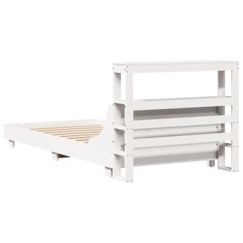 Massivholzbett ohne Matratze Weiß 90x190 cm Kiefernholz