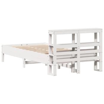 Massivholzbett ohne Matratze Weiß 120x190 cm Kiefernholz