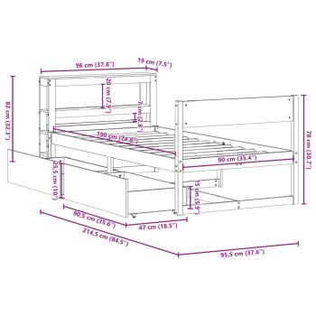 Massivholzbett ohne Matratze 90x190 cm Kiefer
