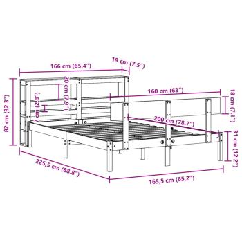Massivholzbett ohne Matratze Weiß 160x200 Kiefernholz