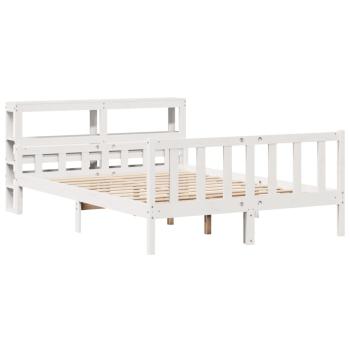 Massivholzbett ohne Matratze Weiß 160x200 Kiefernholz