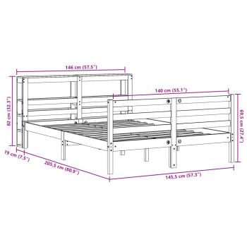 Massivholzbett ohne Matratze 140x200 cm Kiefernholz