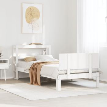 ARDEBO.de - Bettgestell mit Kopfteil ohne Matratze Weiß 90x190 cm