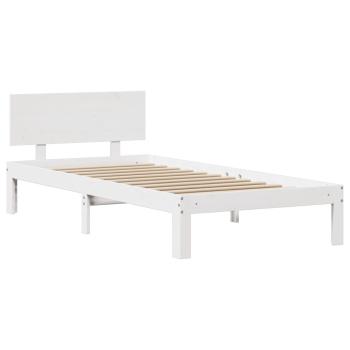Bettgestell mit Kopfteil ohne Matratze Weiß 90x190 cm