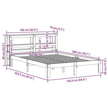 Bettgestell mit Kopfteil ohne Matratze Weiß 160x200 cm