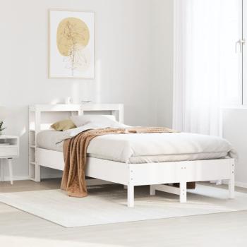 ARDEBO.de - Massivholzbett ohne Matratze Weiß 90x190 cm Kiefernholz