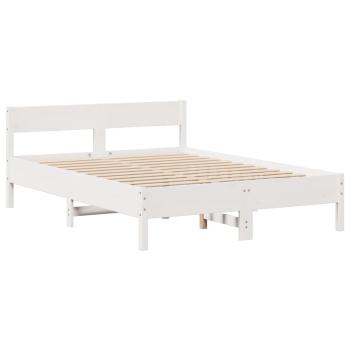 Massivholzbett ohne Matratze Weiß 160x200 Kiefernholz