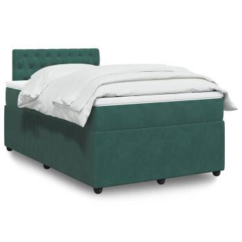 ARDEBO.de - Boxspringbett mit Matratze Dunkelgrün 120x200 cm Samt