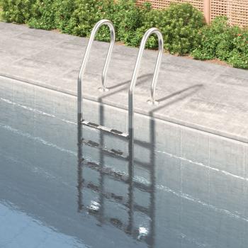 ARDEBO.de - Pool-Leiter 54x38x211 cm Edelstahl 304