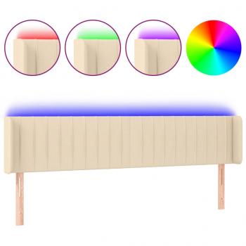 LED Kopfteil Creme 163x16x78/88 cm Stoff