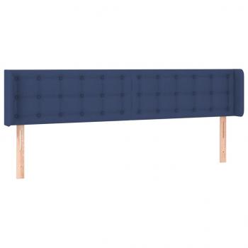 LED Kopfteil Blau 183x16x78/88 cm Stoff