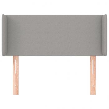 Kopfteil mit Ohren Hellgrau 83x16x78/88 cm Stoff
