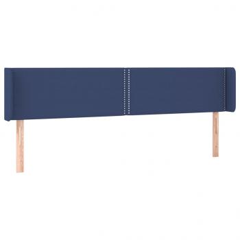 Kopfteil mit Ohren Blau 163x16x78/88 cm Stoff