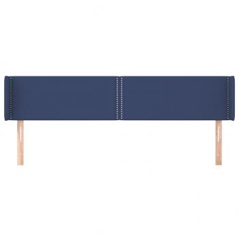 Kopfteil mit Ohren Blau 163x16x78/88 cm Stoff