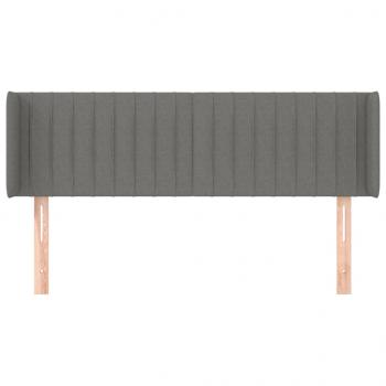 Kopfteil mit Ohren Dunkelgrau 147x16x78/88 cm Stoff