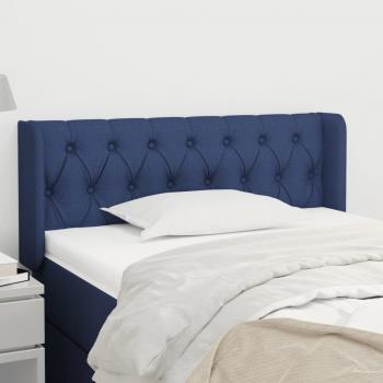 ARDEBO.de - Kopfteil mit Ohren Blau 103x16x78/88 cm Stoff