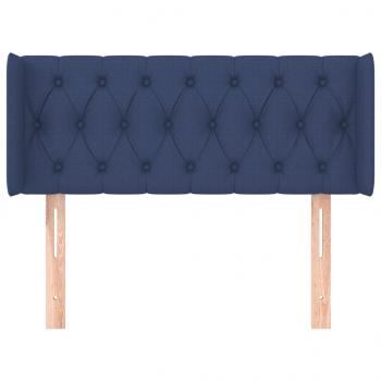 Kopfteil mit Ohren Blau 103x16x78/88 cm Stoff