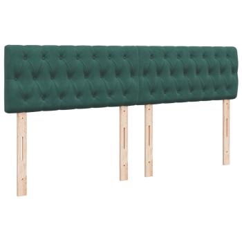 Boxspringbett mit Matratze Dunkelgrün 180x200 cm Samt