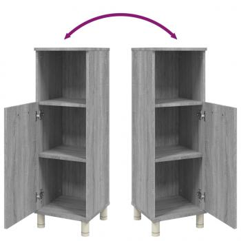 Badschrank Grau Sonoma 30x30x95 cm Holzwerkstoff