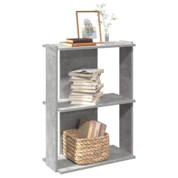 ARDEBO.de - Bücherregal 3 Böden Betongrau 60x30x80 cm Holzwerkstoff