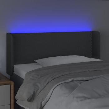 LED Kopfteil Dunkelgrau 83x16x78/88 cm Stoff