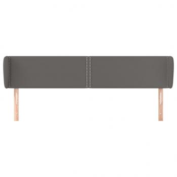 Kopfteil mit Ohren Grau 183x23x78/88 cm Kunstleder