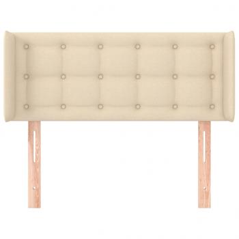 Kopfteil mit Ohren Creme 83x16x78/88 cm Stoff