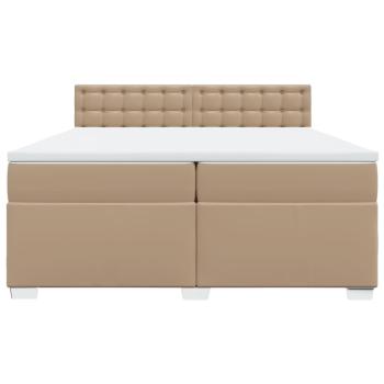 Boxspringbett Matratze Cappuccino-Braun 200x200cm Kunstleder