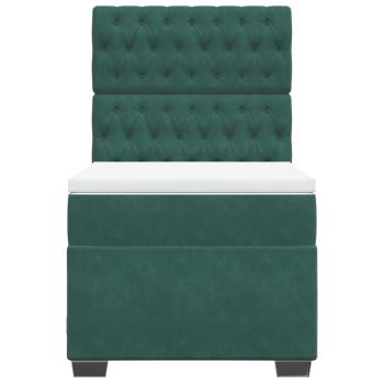 Boxspringbett mit Matratze Dunkelgrün 90x200 cm Samt