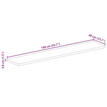 Tischplatte 140x40x3,8 cm Rechteckig Raues Massivholz Mango