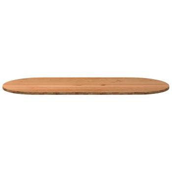 Tischplatte Hellbraun 280x120x4 cm Massivholz Eiche Oval