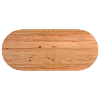 Tischplatte Hellbraun 280x120x4 cm Massivholz Eiche Oval