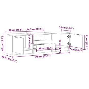 TV-Schrank Altholz-Optik 140x35x40 cm Holzwerkstoff