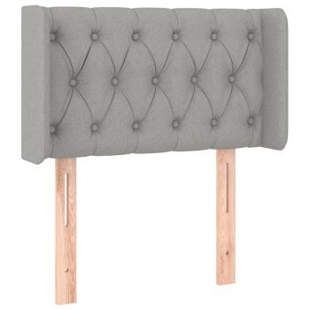 LED Kopfteil Hellgrau 83x16x78/88 cm Stoff