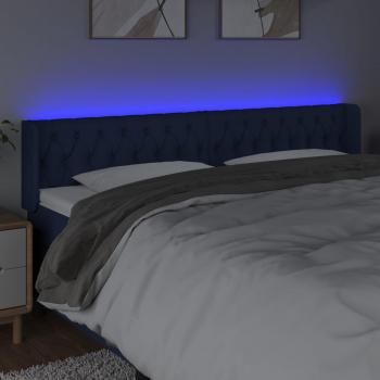 LED Kopfteil Blau 183x16x78/88 cm Stoff