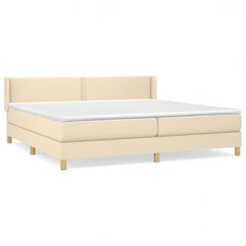 Boxspringbett mit Matratze Creme 200x200 cm Stoff