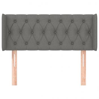 Kopfteil mit Ohren Dunkelgrau 103x16x78/88 cm Stoff