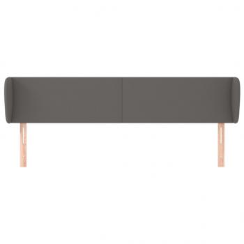 Kopfteil mit Ohren Grau 183x23x78/88 cm Kunstleder