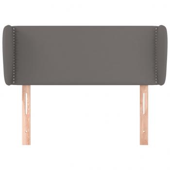 Kopfteil mit Ohren Grau 103x23x78/88 cm Kunstleder