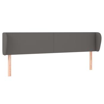 Kopfteil mit Ohren Grau 163x23x78/88 cm Kunstleder