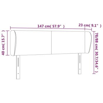 Kopfteil mit Ohren Grau 147x23x78/88 cm Kunstleder