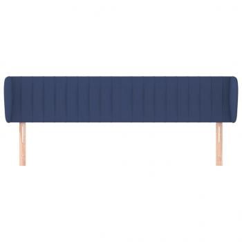 Kopfteil mit Ohren Blau 203x23x78/88 cm Stoff